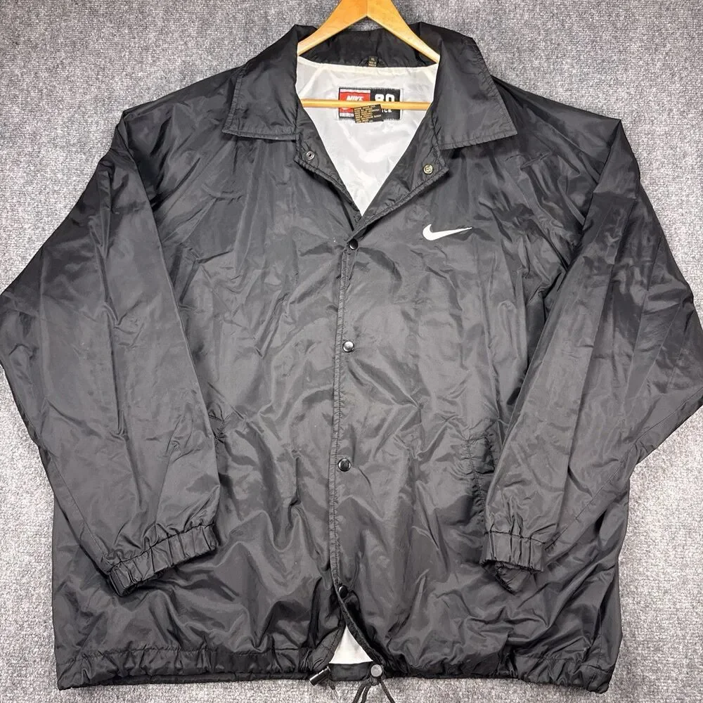 Vintage Nike Team Sports Jerry Rice 80 Big Swoosh Jacket Black XL 90s Rare